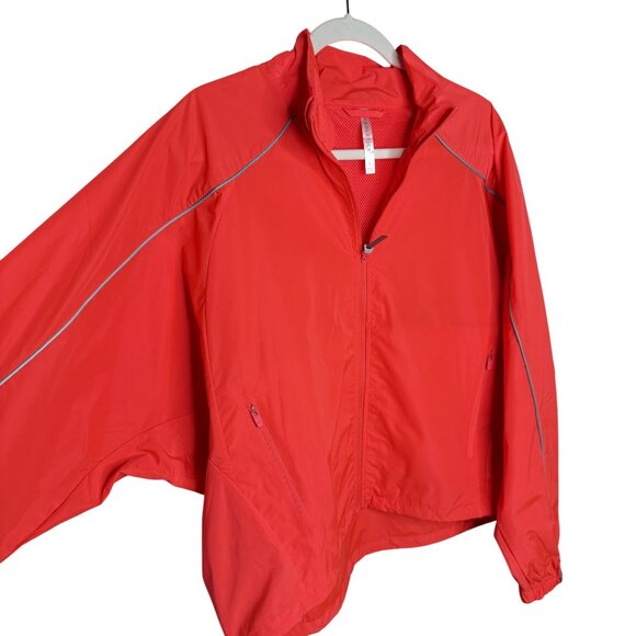 Fabletics Tempo Lightweight Windbreaker in Neon Coral, L - Picture 4 of 8